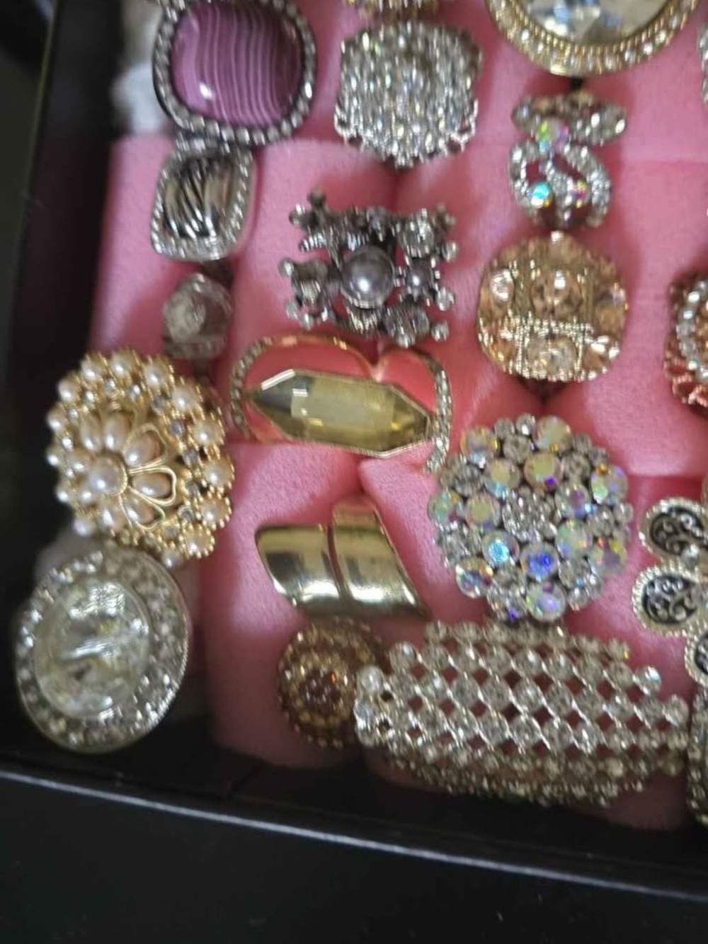 Gold-Tone Crystal Cluster Statement Ring in Gold